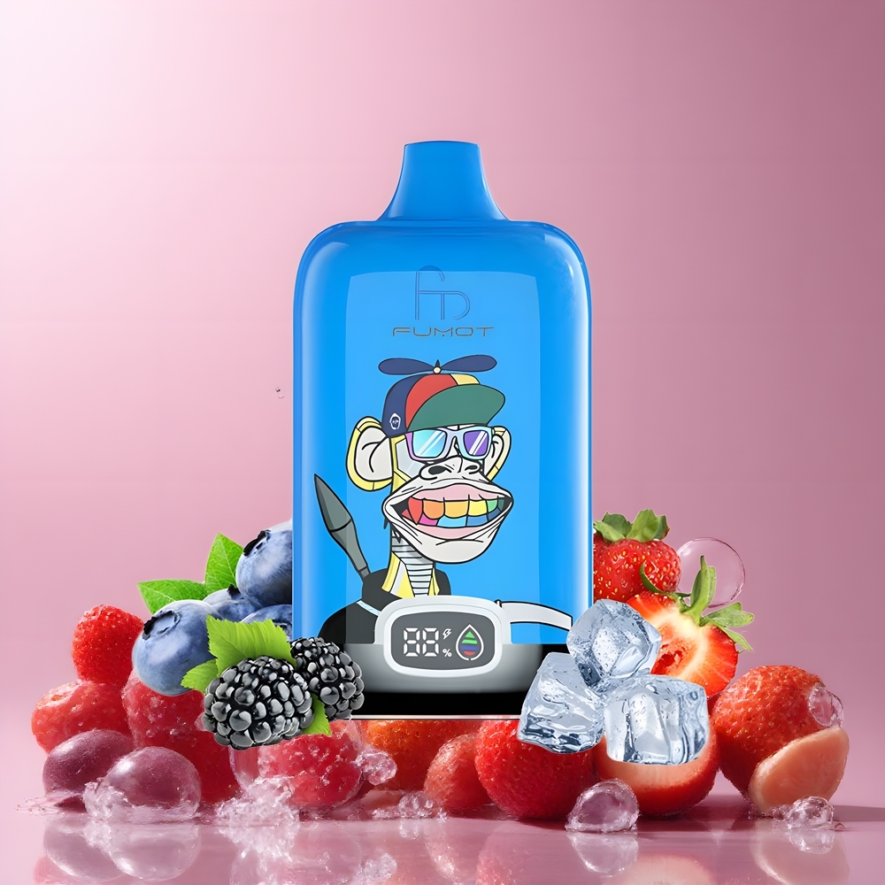 Partihandel Sverige Fumot Tornado Digital Box 12000 Puffs 20ml Jordgubb Druva MTL Mesh Coil 67g