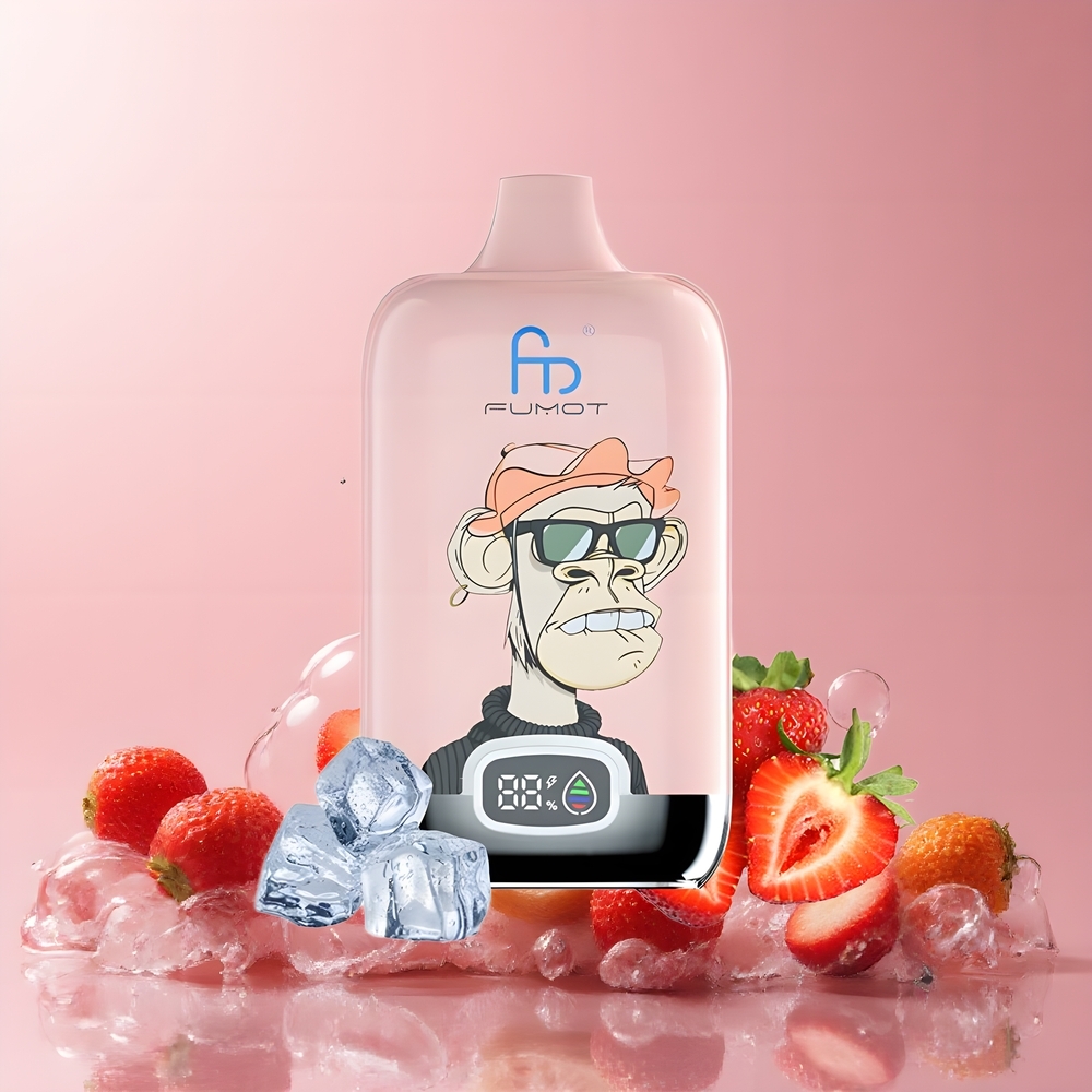 Partihandel Sverige Fumot Tornado Digital Box 12000 Puffs 20ml Jordgubb Is MTL Mesh Type-C