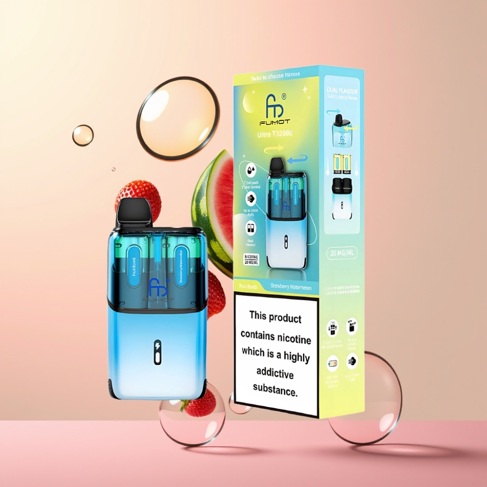 Partihandel Sverige Fumot Ultra T32000 2-munnar Frukt Bomb & Jordgubb Vattenmelon 24ml 800mAh