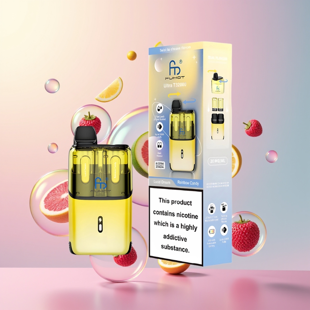 Partihandel Sverige Fumot Ultra T32000 2-munnar Lucid Dröm & Regnbåge Godis 24ml 800mAh