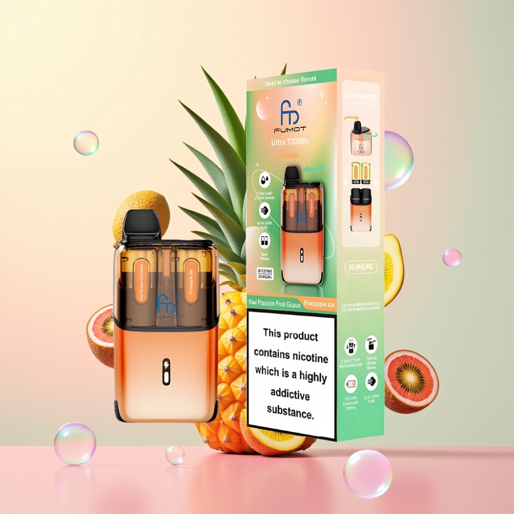 Partihandel Sverige Fumot Ultra T32000 4 munstycken Kiwi Passionfrukt Guava & Ananas Is 32000 puffar 800mAh Typ-C