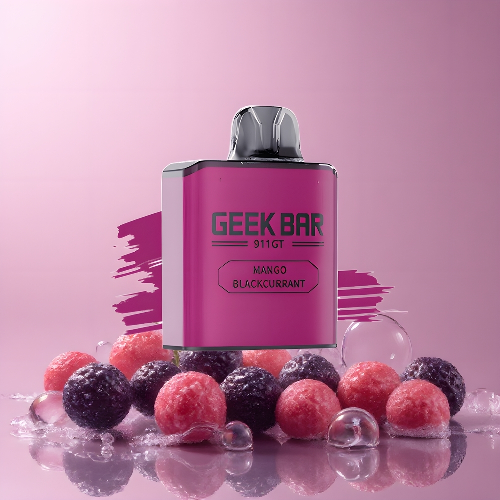 Partihandel Sverige GEEK BAR 911 GT 16000 Puffs Återuppladdningsbar Svartvinbär