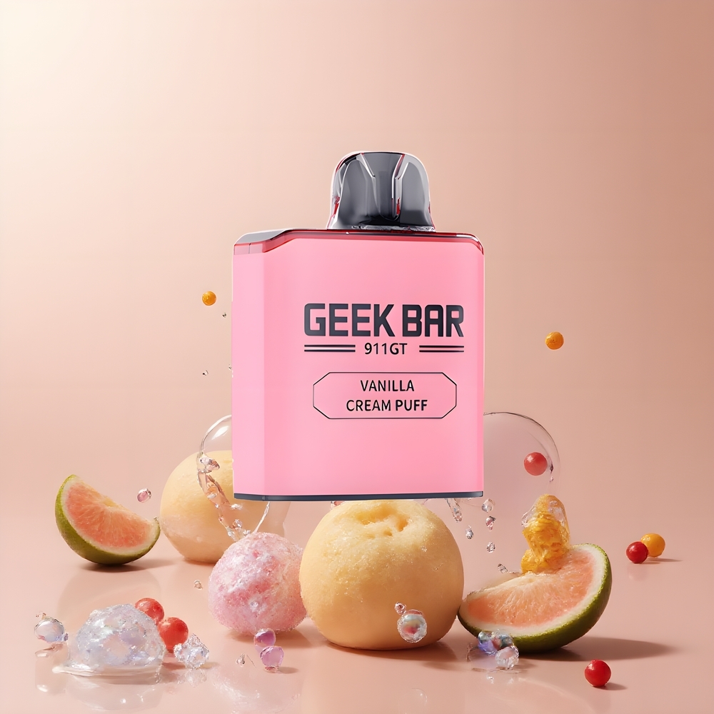 Partihandel Sverige GEEK BAR 911 GT 16000 Puffs Återuppladdningsbar Vaniljkrämspuff med 800mAh & VPU Teknik