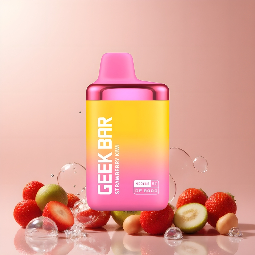 Partihandel Sverige GEEK BAR DF8000 Engångs 8000 puffar Jordgubb Kiwi 14mL 20mg/mL Dual Mesh
