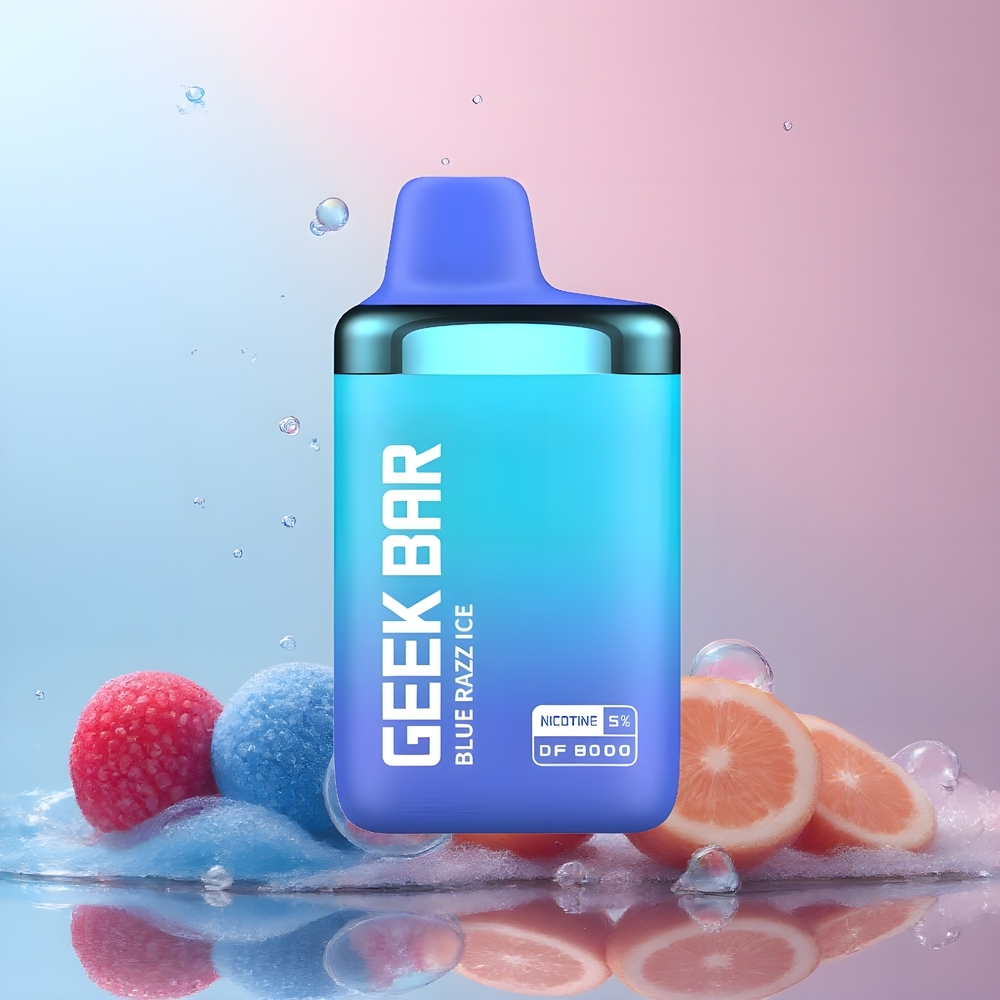 Partihandel Sverige GEEK BAR DF8000 Engångsvape Blå Hallon 8000 puff 14mL 20mg/mL