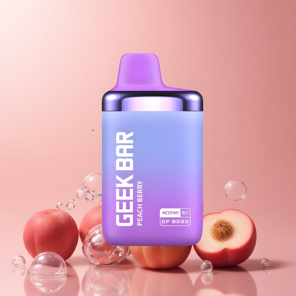 Partihandel Sverige GEEK BAR DF8000 Engångsvape Persika Bär 8000 puffar 14mL 20mg/mL