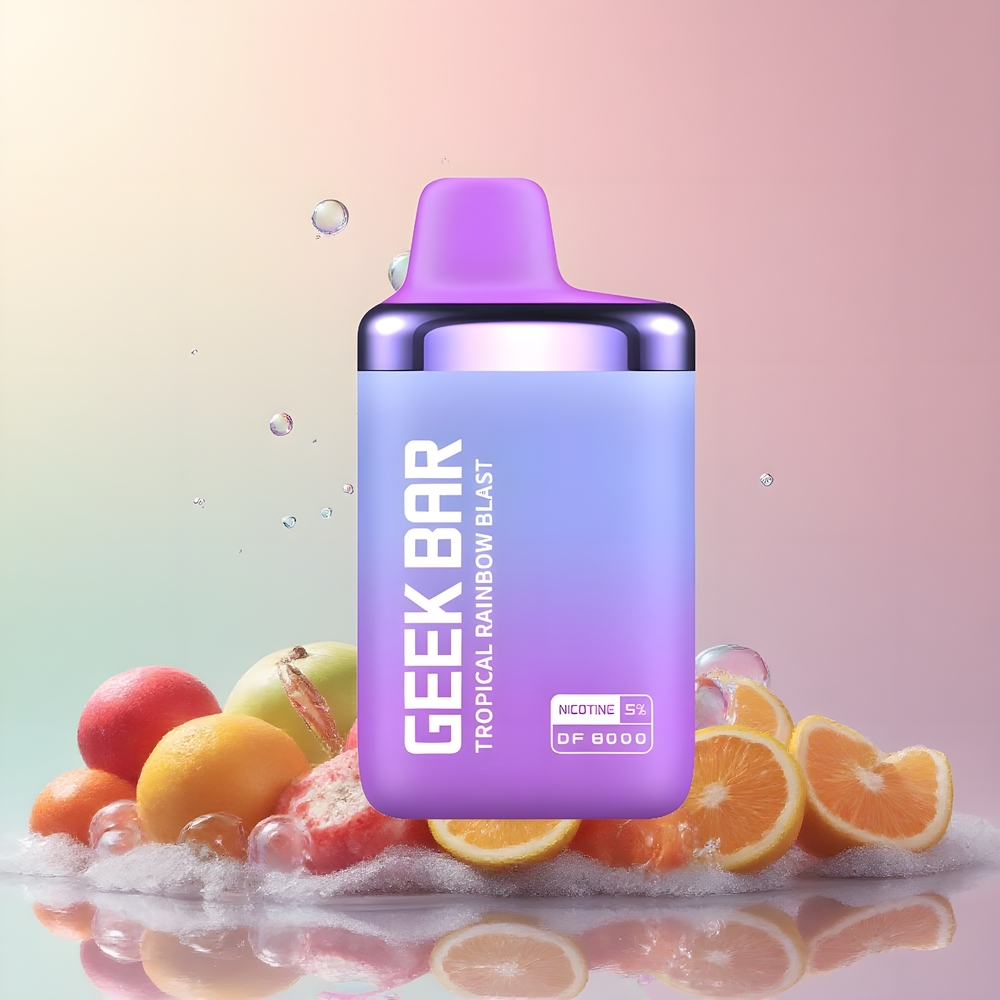 Partihandel Sverige GEEK BAR DF8000 Tropisk Regnbåge Blast 14mL 20mg/mL 8000 puffar