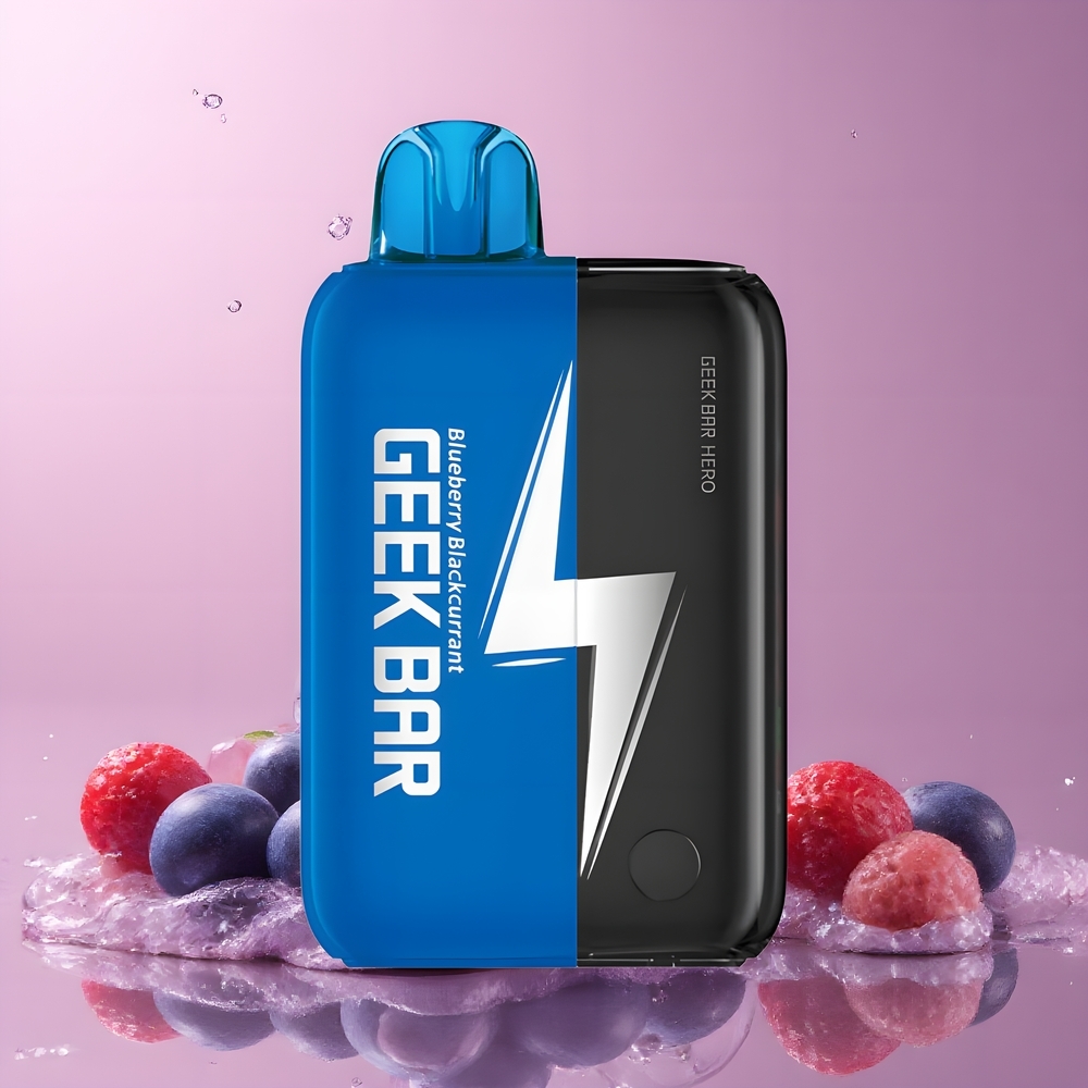 Partihandel Sverige GEEK BAR Hero 20000 Puffs Blåbär Svartvinbär USB-C Dual Mesh Coil 1200 mAh