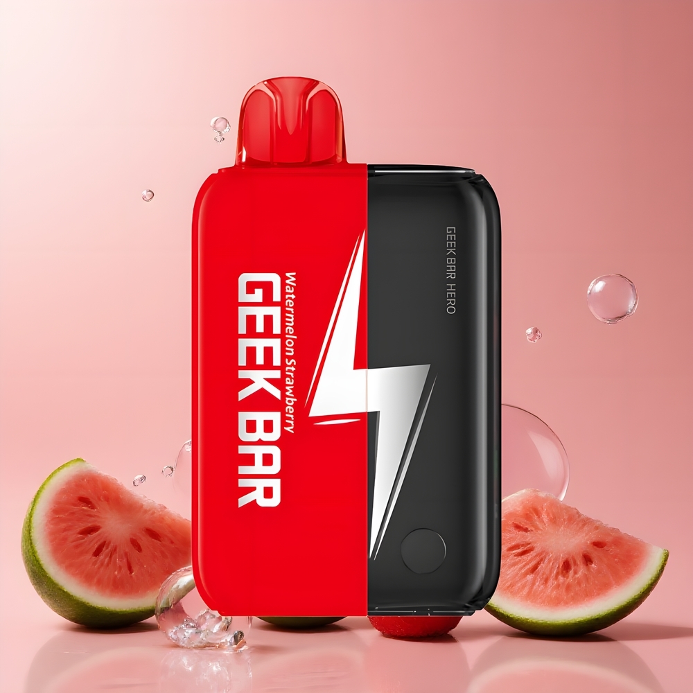 Partihandel Sverige GEEK BAR Hero 20000 Puffs Engångs Vape Vattenmelon Jordgubb USB-C 1200mAh