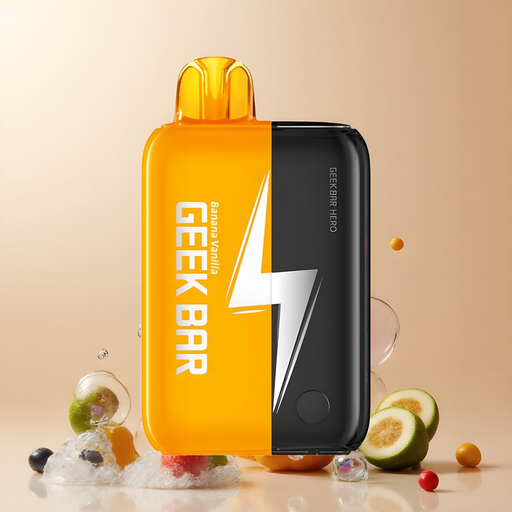 Partihandel Sverige GEEK BAR Hero 20000 Puffs USB-C Banan Vanilj Vape