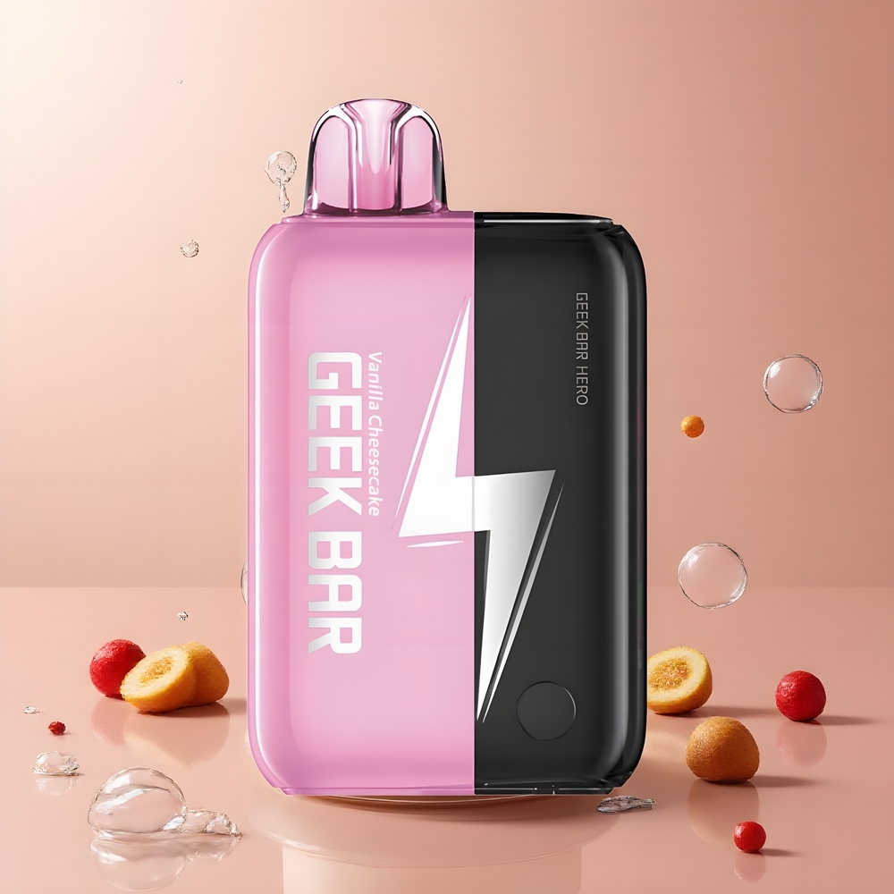 Partihandel Sverige GEEK BAR Hero 20000 Puffs USB-C Dual Mesh Coil Vaniljcheesecake