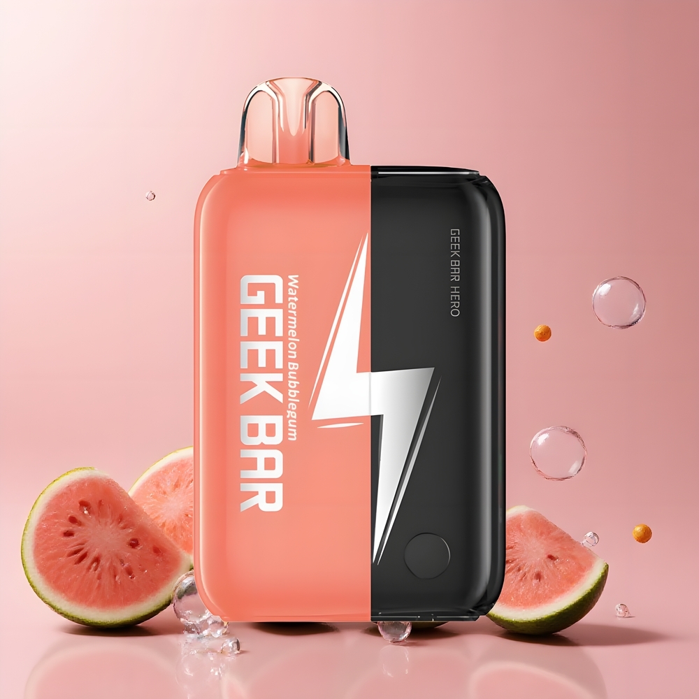 Partihandel Sverige GEEK BAR Hero 20000 Puffs USB-C Vattenmelon Tuggummi Dual Mesh Coil