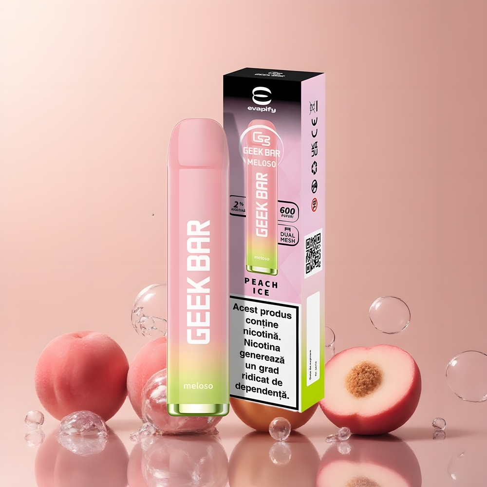 Partihandel Sverige GEEK BAR Meloso 600 Puffs 20mg 2ml 550mAh Persika Is