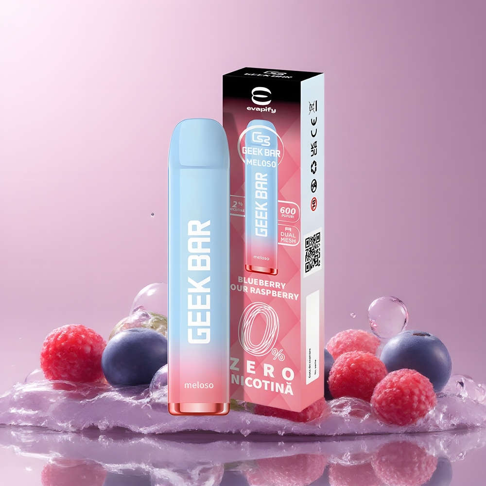 Partihandel Sverige GEEK BAR Meloso 600 Puffs 2ml 550mAh Blåbär Sur Hallon