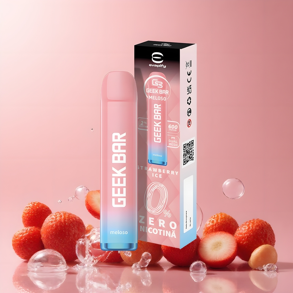 Partihandel Sverige GEEK BAR Meloso 600 Puffs 2ml Jordgubb Is