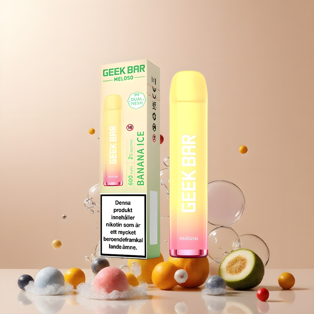 Partihandel Sverige GEEK BAR Meloso 600 Puffs Engångs Vape Banan 2ml 550mAh 20mg