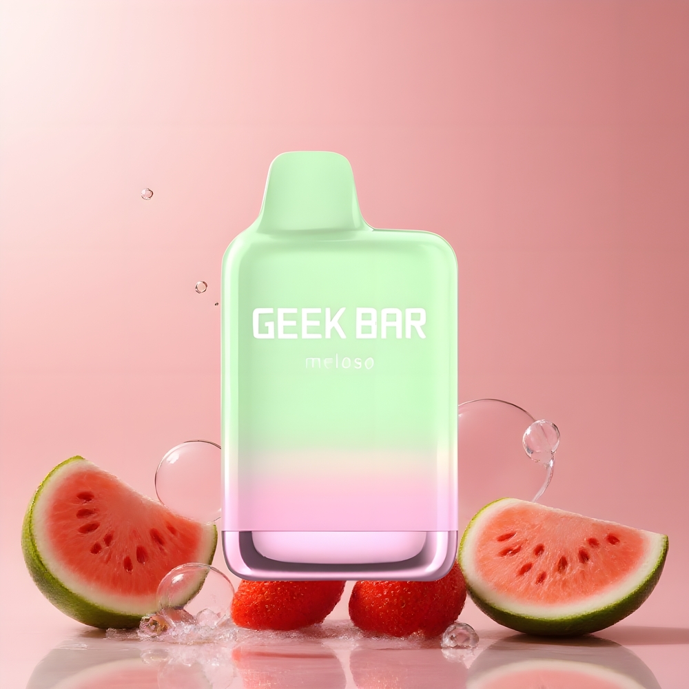 Partihandel Sverige GEEK BAR Meloso Max 9000 Dubbel Nät Coil USB-C Jordgubb Vattenmelon