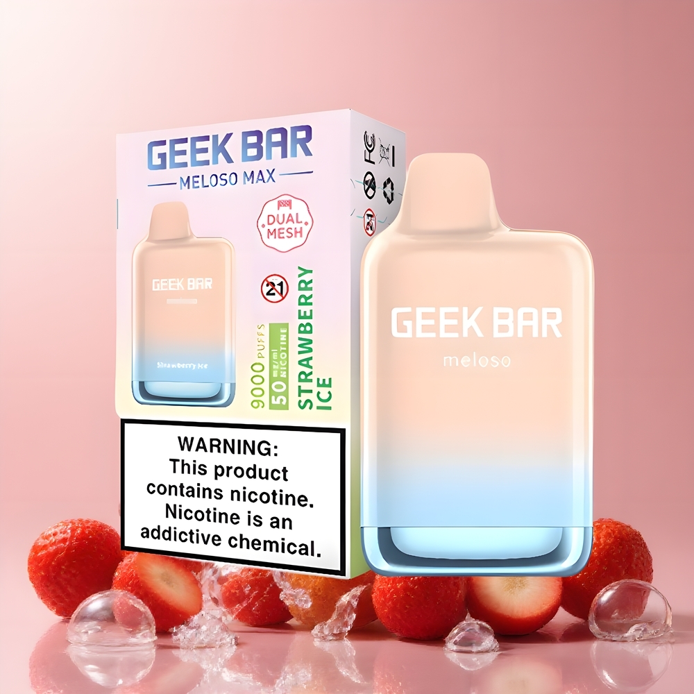 Partihandel Sverige GEEK BAR Meloso Max 9000 Puffs 14ml 5% Jordgubb Is Vape