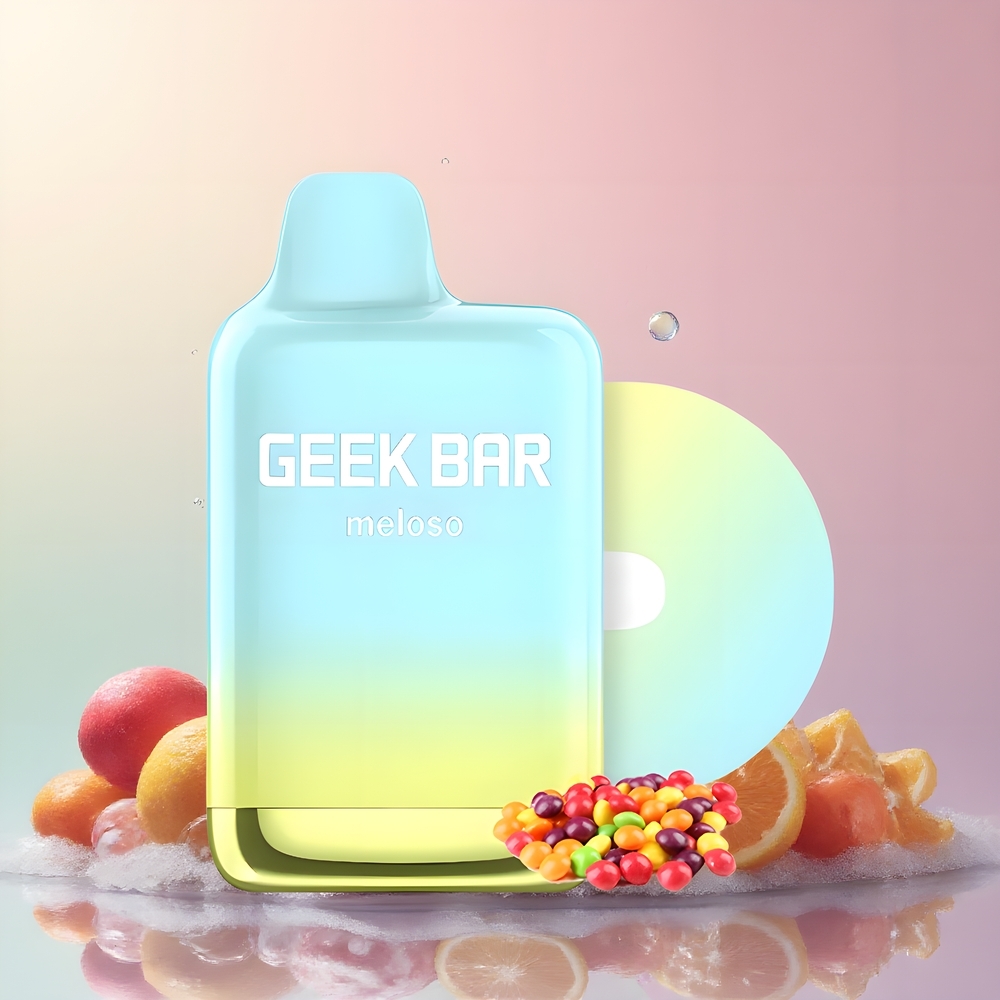 Partihandel Sverige GEEK BAR Meloso Max 9000 Puffs Tropisk Regnbågsblast 14ml 5% USB-C