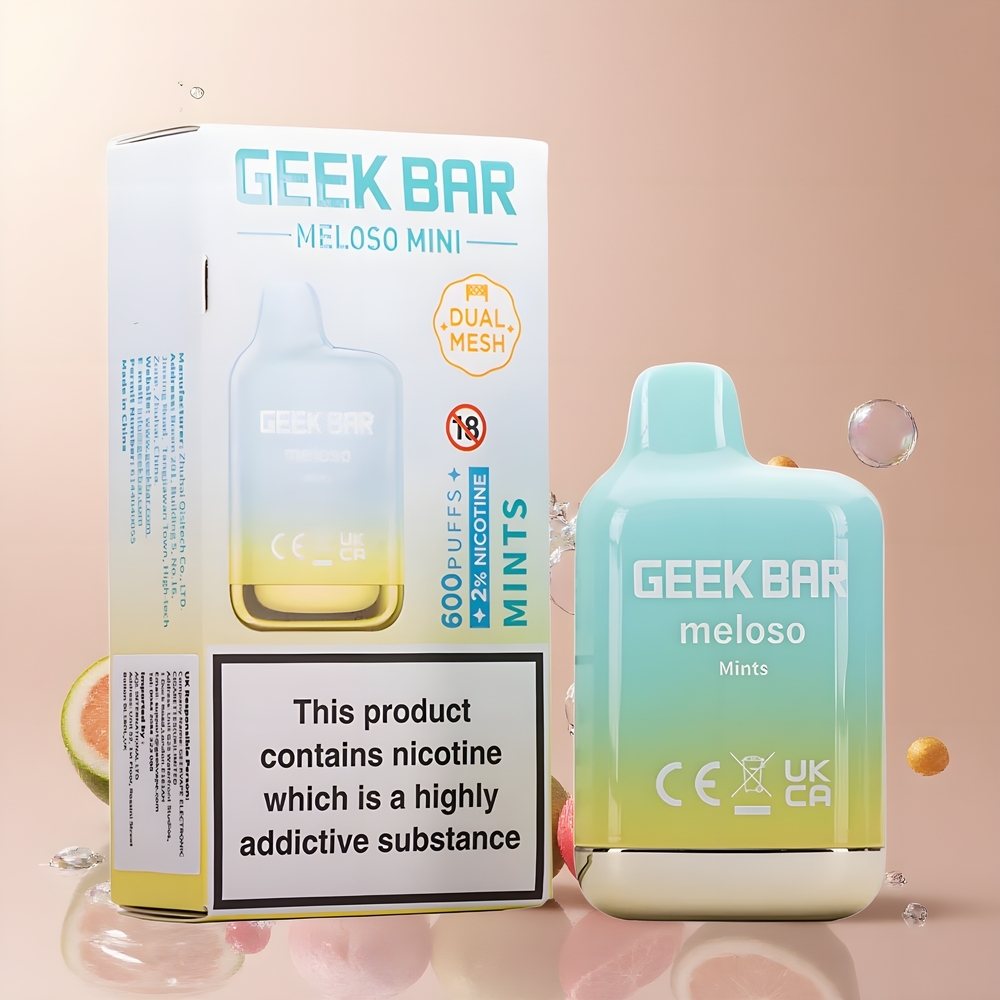 Partihandel Sverige GEEK BAR Meloso Mini 600 Puffs 550mAh 2ml 20mg Mint