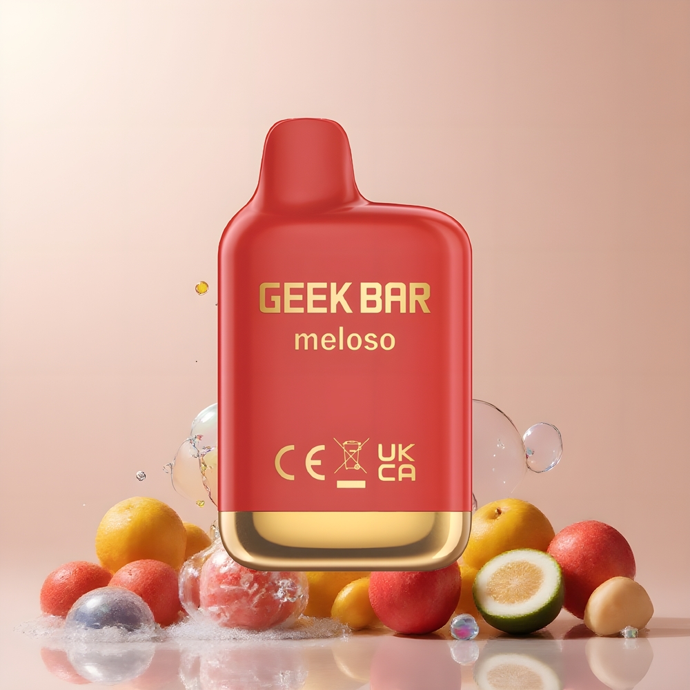 Partihandel Sverige GEEK BAR Meloso Mini 600 Puffs 550mAh 2ml 50VG/50PG Dual Mesh 20mg Auto Draw