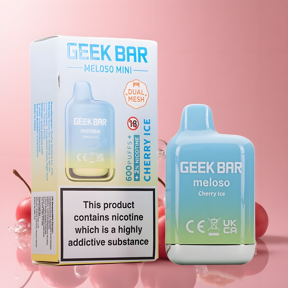 Partihandel Sverige GEEK BAR Meloso Mini 600 Puffs 550mAh Auto Draw Körsbär Is
