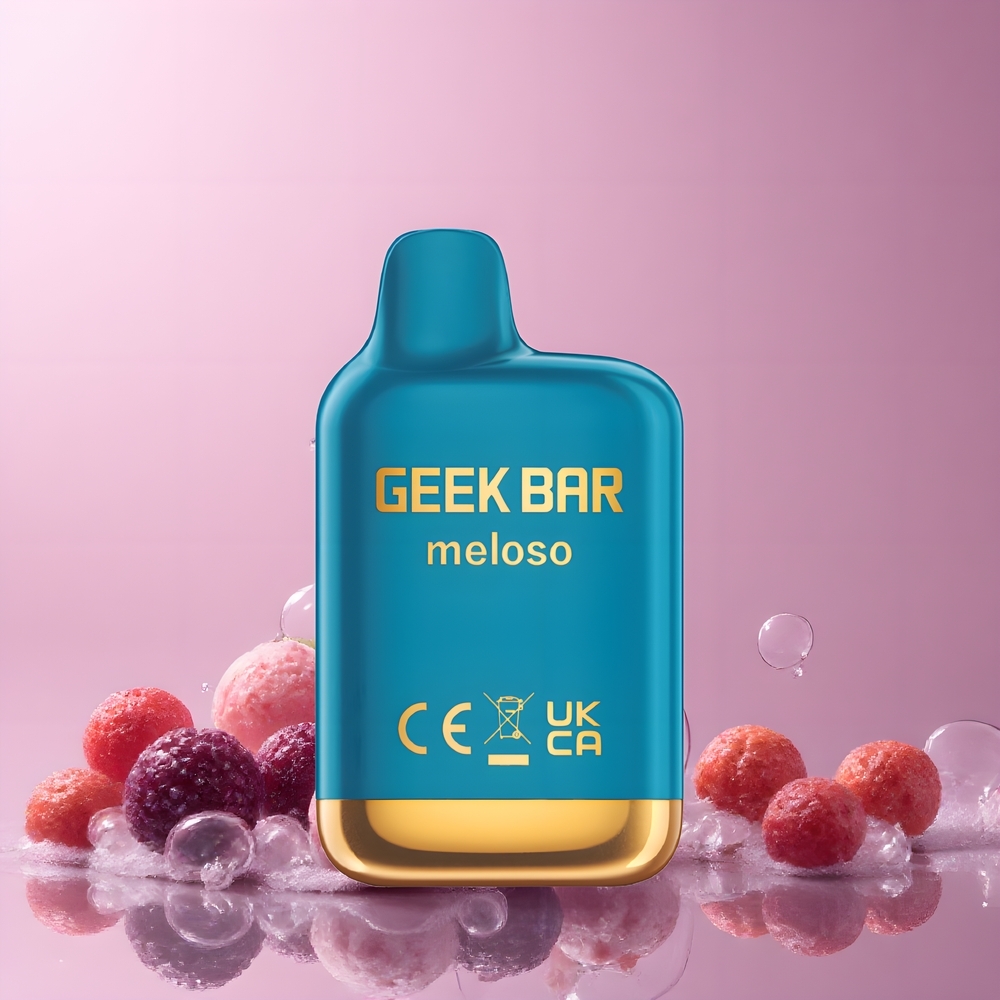 Partihandel Sverige GEEK BAR Meloso Mini 600 Puffs 550mAh Svartvinbär Mentol