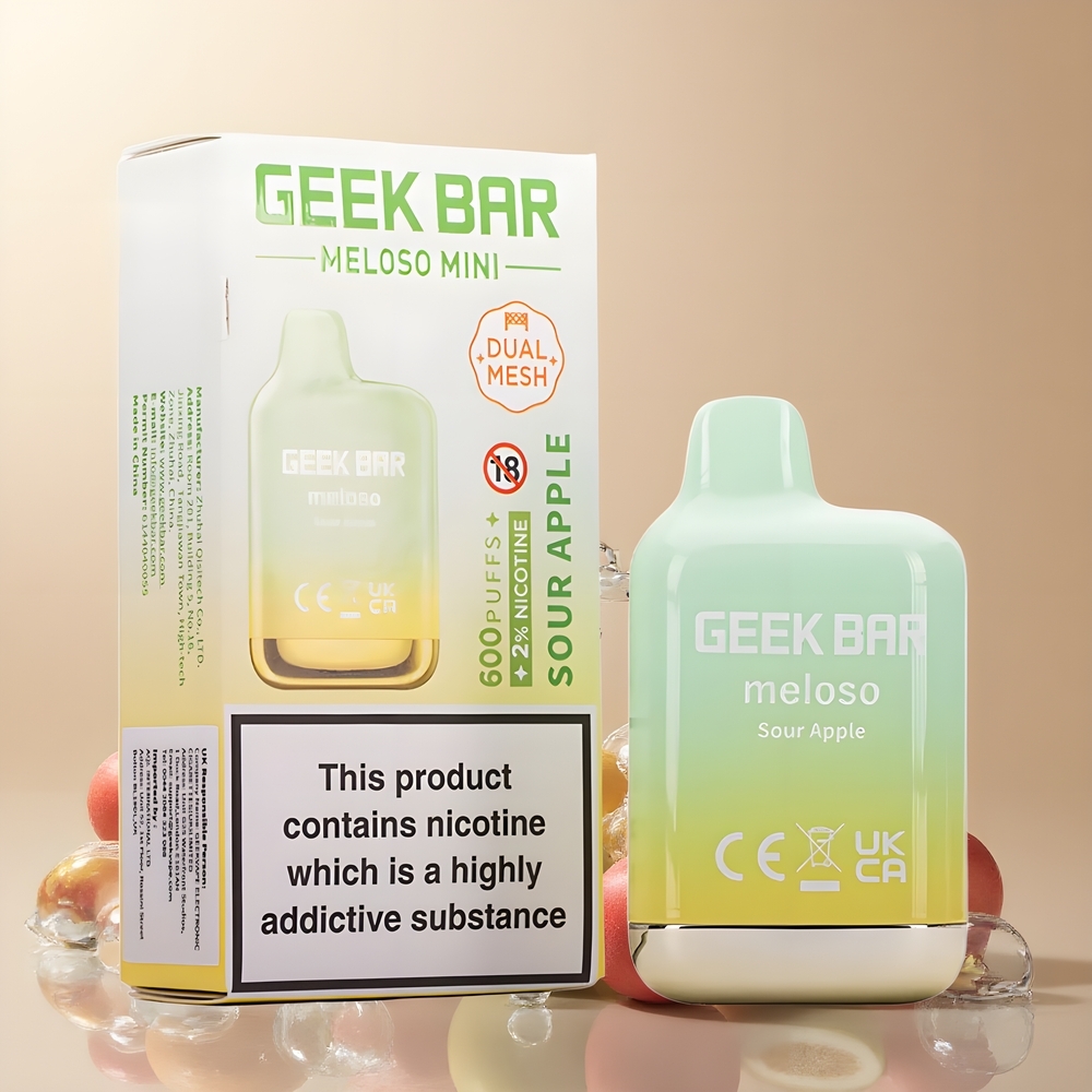 Partihandel Sverige GEEK BAR Meloso Mini 600 Puffs Dubbel Mesh 550mAh Förfriskande Äpple