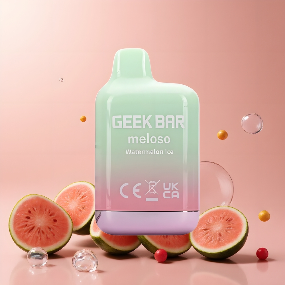 Partihandel Sverige GEEK BAR Meloso Mini 600 Puffs Engångsvape Vattenmelon 550mAh 2ml 50VG/50PG Dual Mesh 20mg Salt Auto Draw