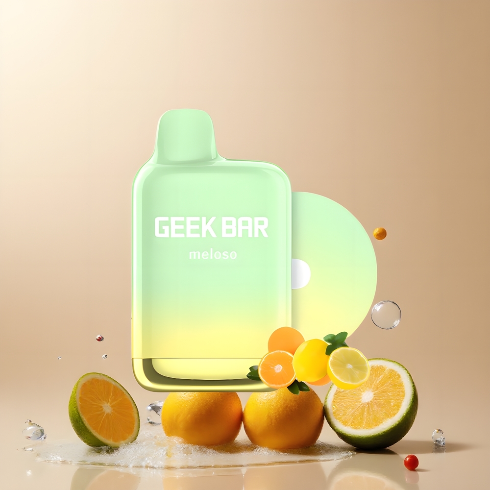 Partihandel Sverige GEEK BAR Meloso Pro 4000 Drag Typ-C Laddningsbar Dual-Mesh Apelsin Citron