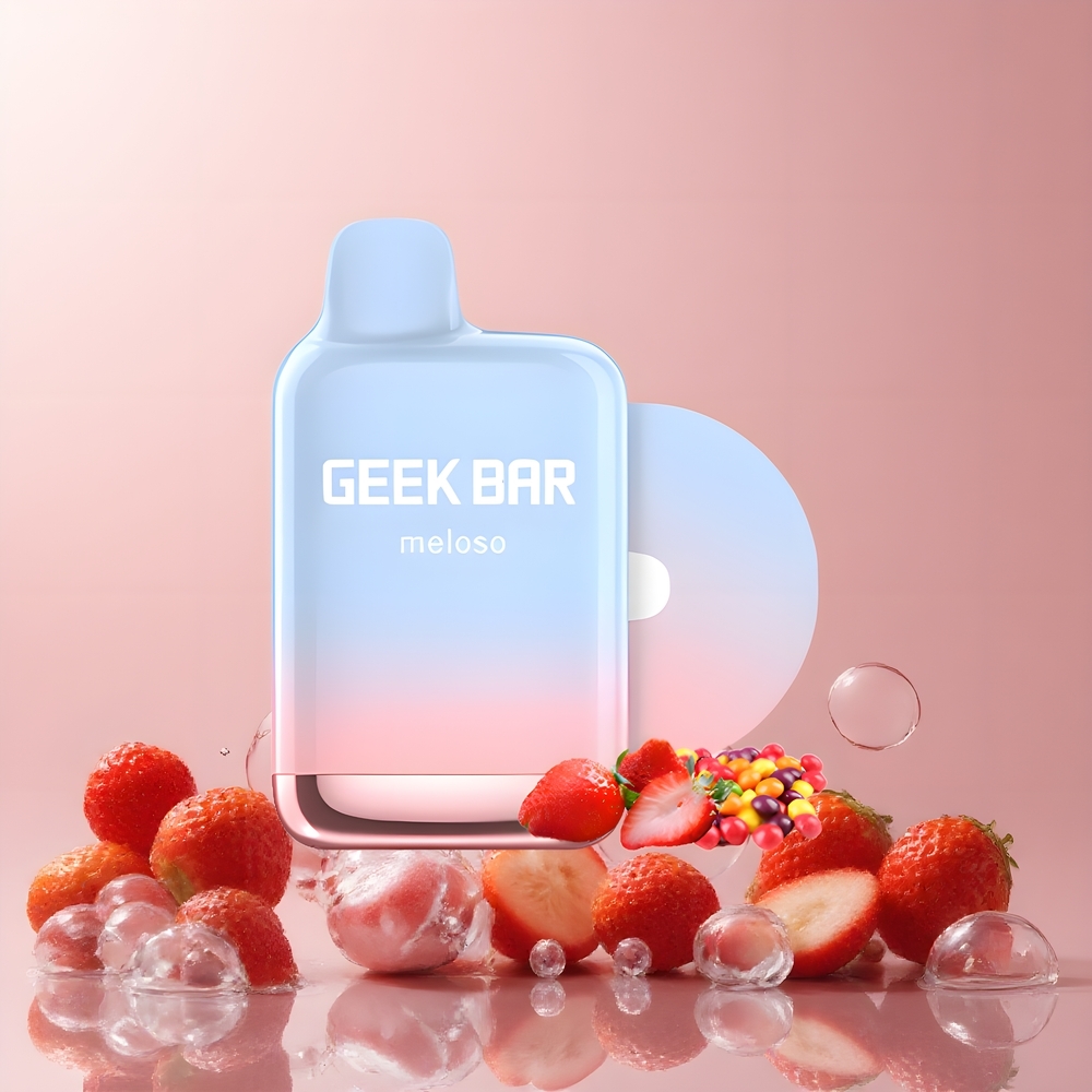 Partihandel Sverige GEEK BAR Meloso Pro 4000 Puffs Engångsvape Jordgubb Bubbla 12ml 2% Nikotin Typ-C Laddning