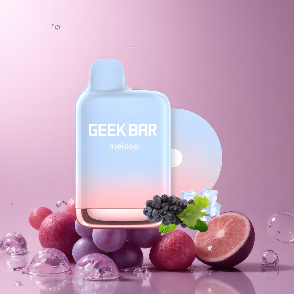 Partihandel Sverige GEEK BAR Meloso Pro 4000 Puffs Engångsvape Vindruva Is 12ml 2% Nikotin 600mAh Typ-C