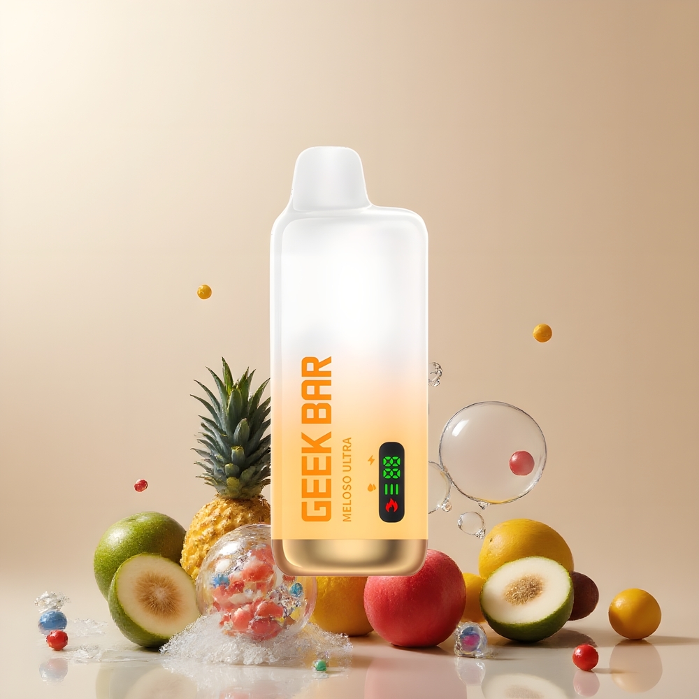 Partihandel Sverige GEEK BAR Meloso Ultra 10000 Puffs Ananas Äpple Päron 5% 630mAh USB-C Dual Mesh Smart LED