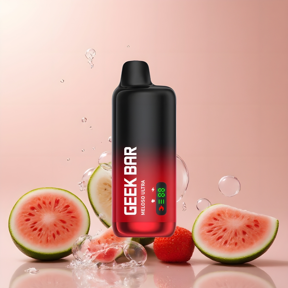 Partihandel Sverige GEEK BAR Meloso Ultra 10000 Puffs Vattenmelon Jordgubb Kokosnöt Smart LED Dual Mesh USB-C