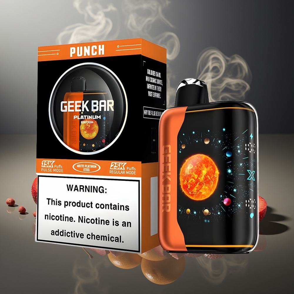 Partihandel Sverige GEEK BAR Platinum Edition 25000 Puffar Matte Platina Snabbuppladdning