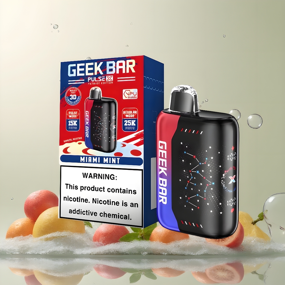 Partihandel Sverige GEEK BAR Pulse X 25000 Puffs 18mL Dual Mesh Coil USB-C Patriot Edition