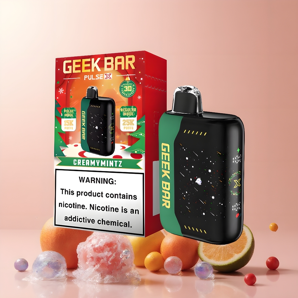 Partihandel Sverige GEEK BAR Pulse X 25000 Puffs Engångs Vape Jul Edition Dual Mesh Coil 18mL