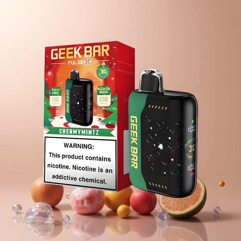 Partihandel Sverige GEEK BAR Pulse X 25000 Puffs Engångs Vape Jul Edition Dual Mesh Coil 18mL