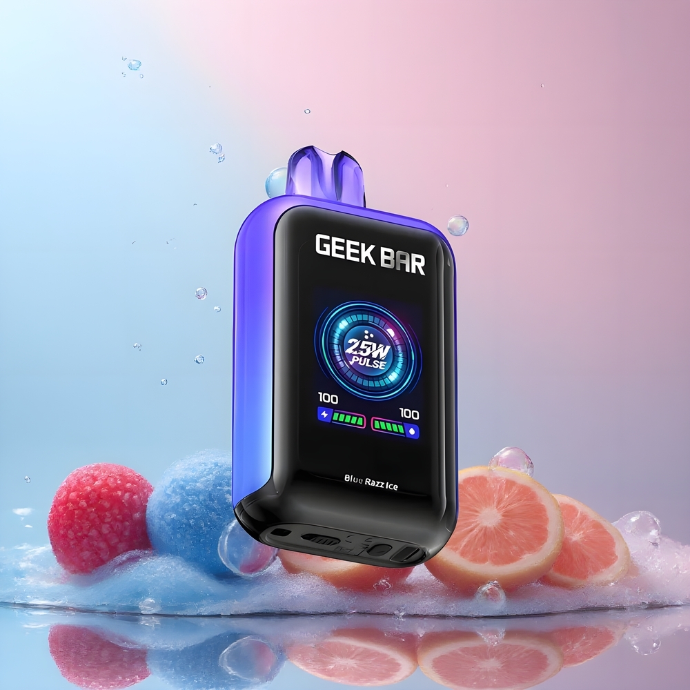 Partihandel Sverige GEEK BAR Skyview 25000 Blå Hallon 16mL 5% 800mAh 1.8" Skärm