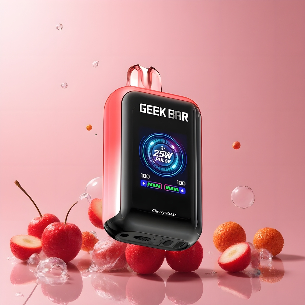 Partihandel Sverige GEEK BAR Skyview 25000 Puffs 16mL 5% 800mAh Dual Mesh Körsbär Strazz