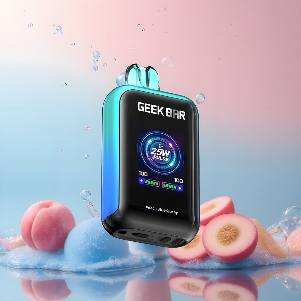 Partihandel Sverige GEEK BAR Skyview 25000 Puffs 16mL 5% 800mAh Persika Blå Slushy