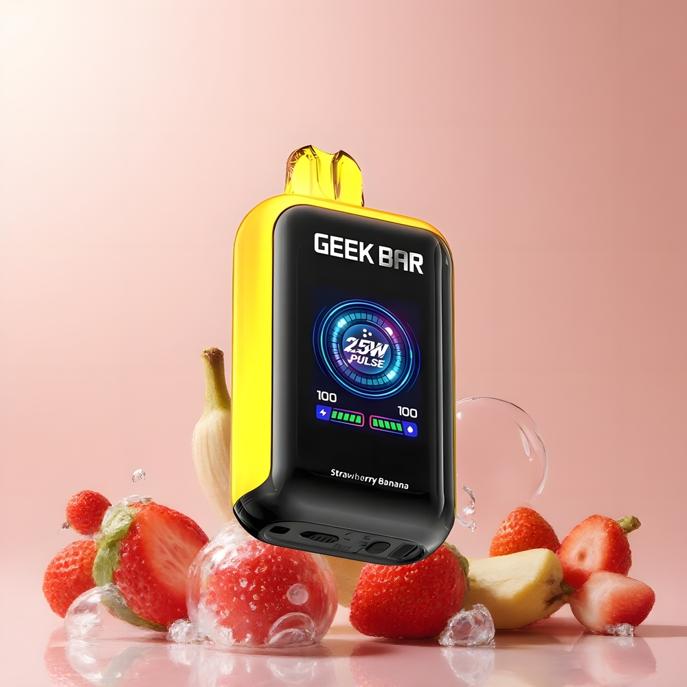 Partihandel Sverige GEEK BAR Skyview 25000 Puffs Engångsvape Jordgubb Banan 16mL 5% 800mAh Dual Mesh