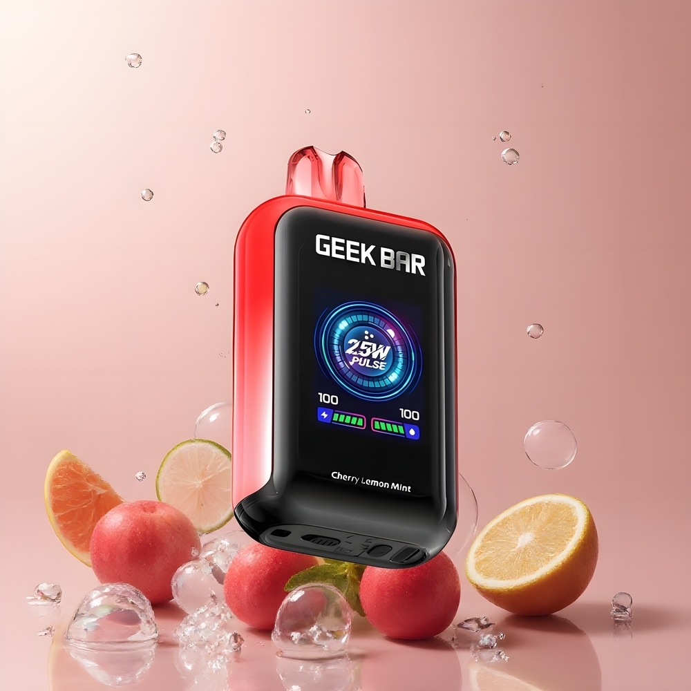 Partihandel Sverige GEEK BAR Skyview 25000 Puffs Engångsvape Körsbär Citron Mynta 16mL 5% 800mAh