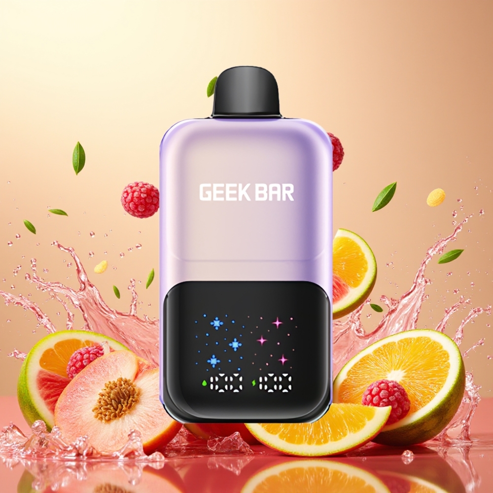 Partihandel Sverige GEEKBAR 2GO 50000 Puffs 20ml Interaktiv Stor Skärm 3-nivå Justerbar Smak/Kyla Persika Mango Vattenmelon Is