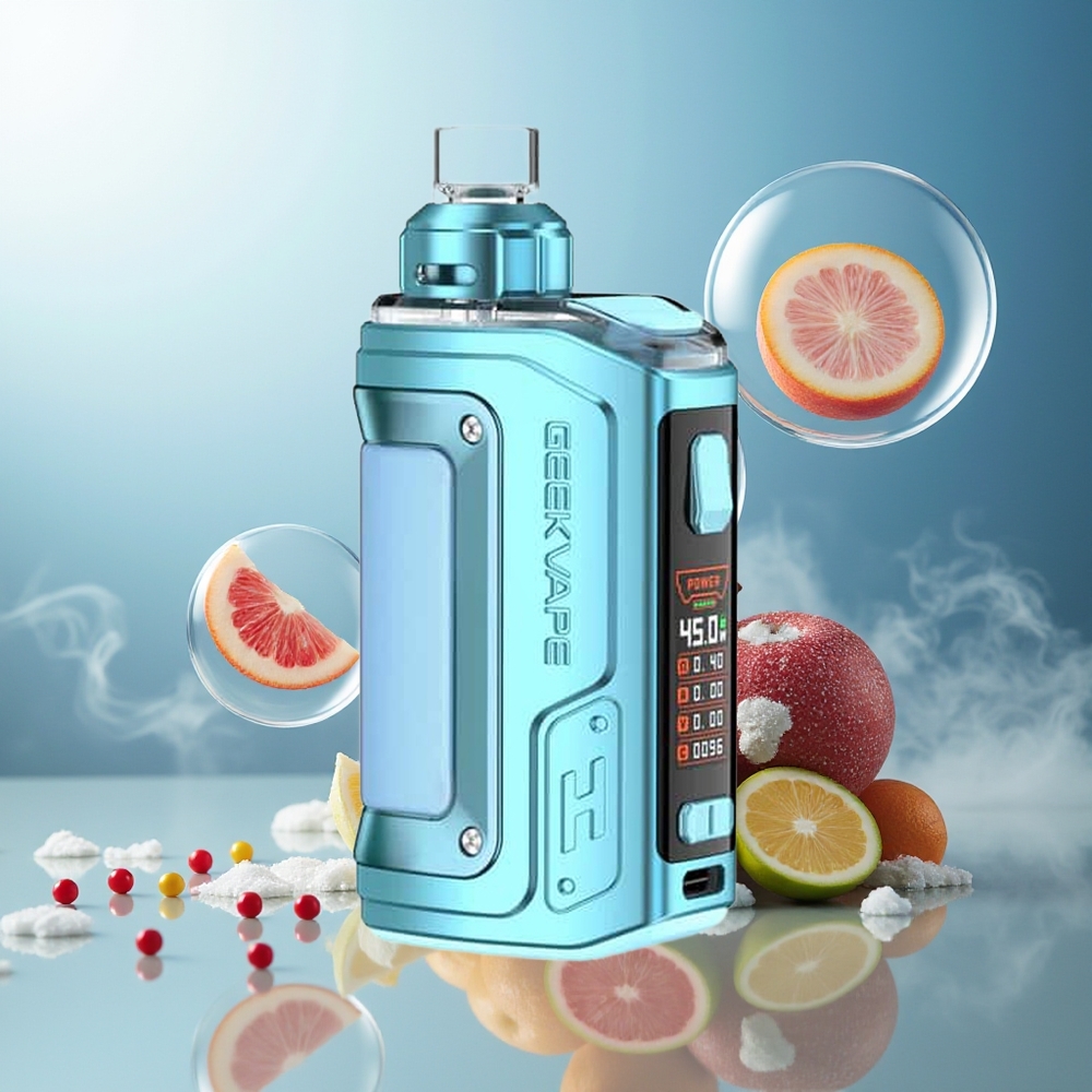 Partihandel Sverige GeekVape H45 Aegis Hero 2 Crystal Edition 1400mAh 45W 4ml Kristall Blå Pod Mod Kit