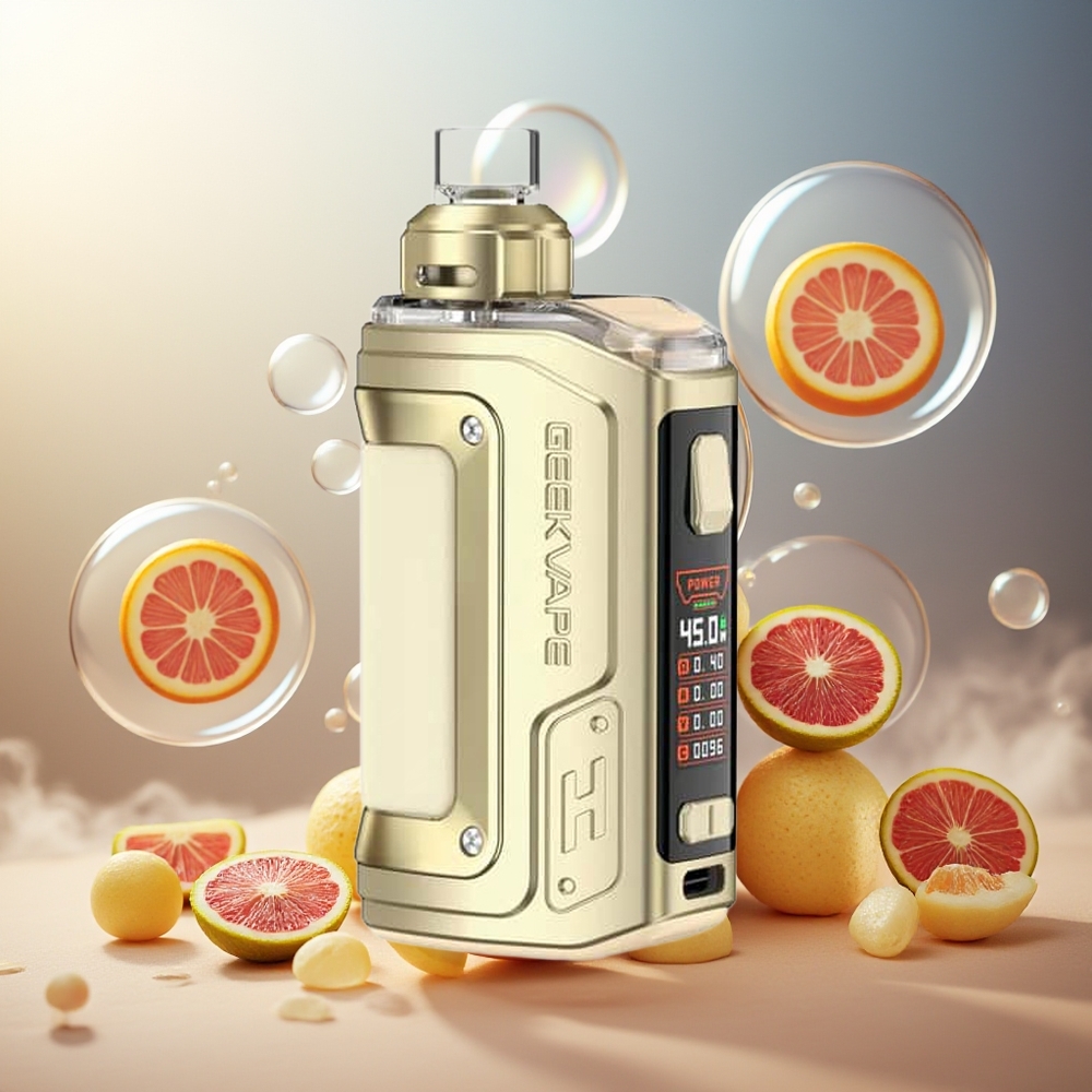 Partihandel Sverige GeekVape H45 Aegis Hero 2 Crystal Edition 1400mah 45W 4ml Kristall Gul Pod Mod Kit