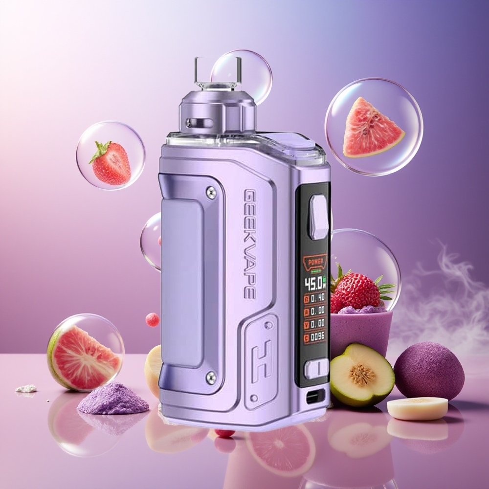 Partihandel Sverige GeekVape H45 Aegis Hero 2 Crystal Edition Pod Mod 1 mun 45W 1400mah 4ml Kristall Lila