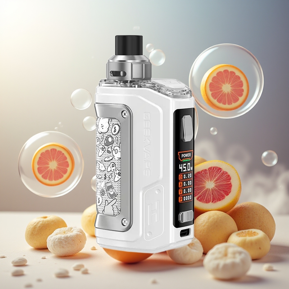 Partihandel Sverige GeekVape H45 Aegis Hero 2 Pod Mod 1 mun 1400mAh 45W Vit Gummiband
