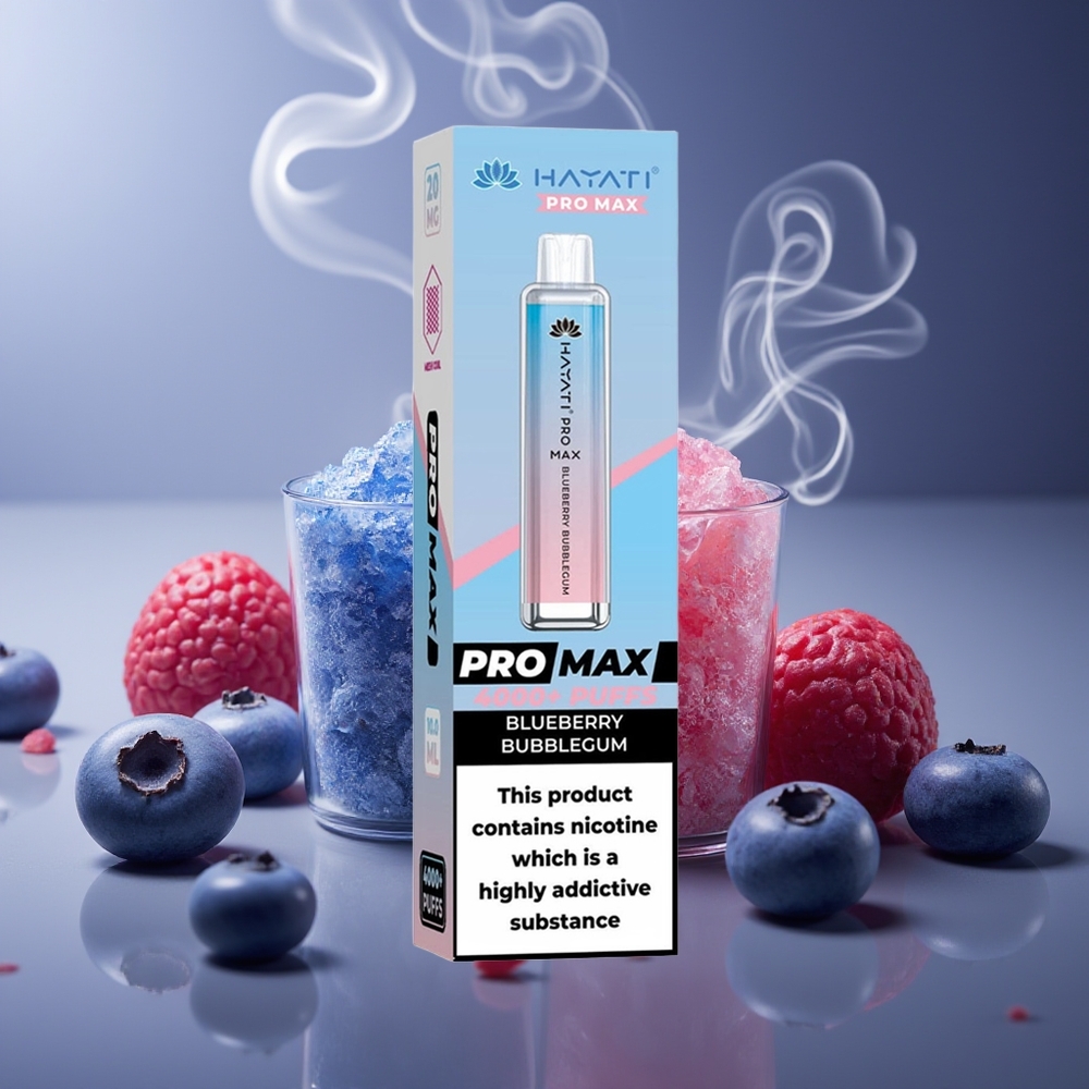 Partihandel Sverige Hayati Pro Max 4000 Puffs Disposable Vape Blåbär Tuggummi 2% TPD 1400mAh