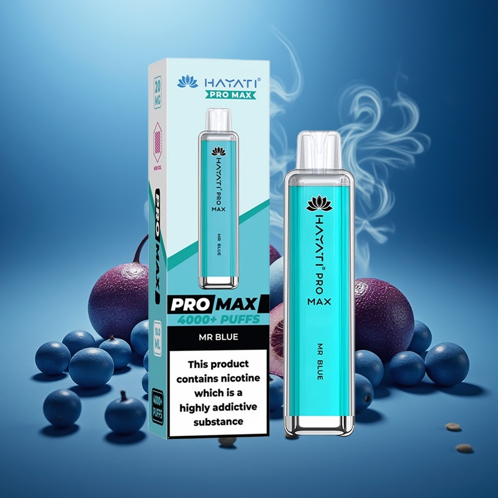 Partihandel Sverige Hayati Pro Max 4000 Puffs Disposable Vape Herr Blå Dual 1.1 Ohm Mesh 1400mAh
